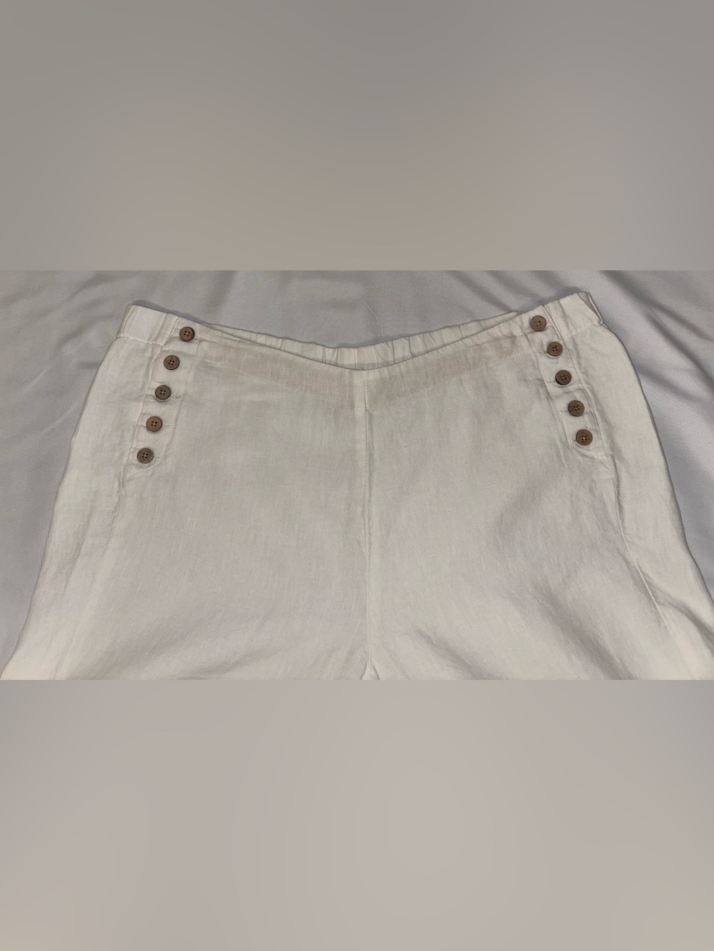 J. Jill White 100% Linen Blend Cropped Sailor Pants XL - Picture 6 of 13